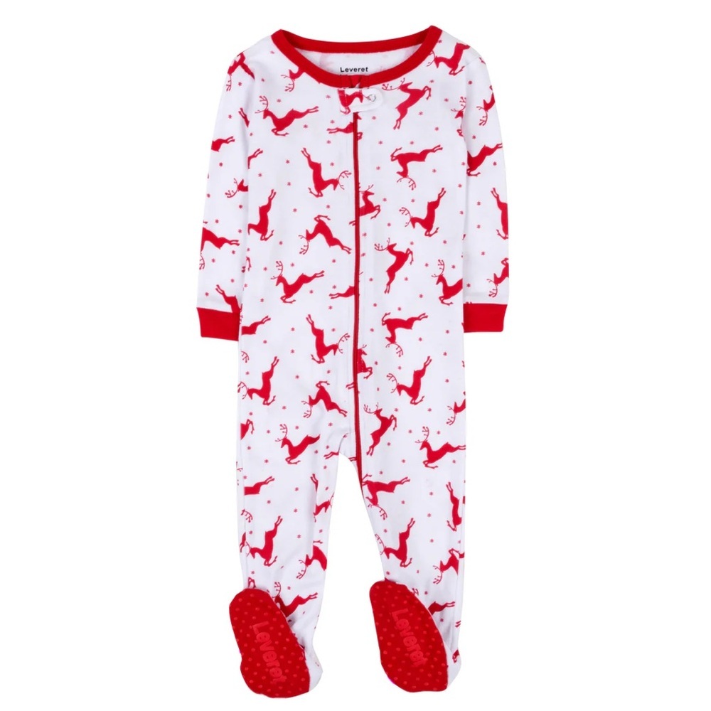 NWT Red and White Reindeer Pajama Set